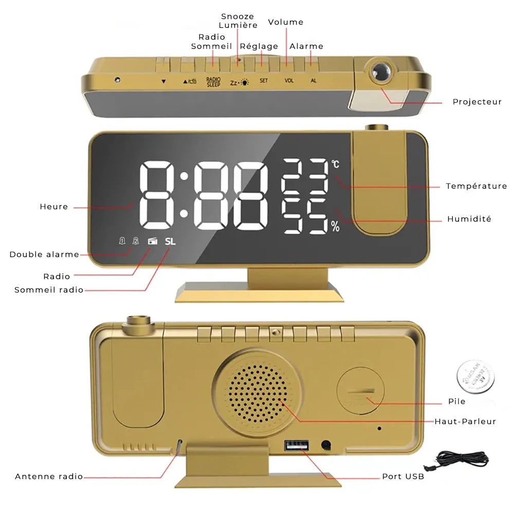 Radio réveil projecteur original Le Bon Réveil