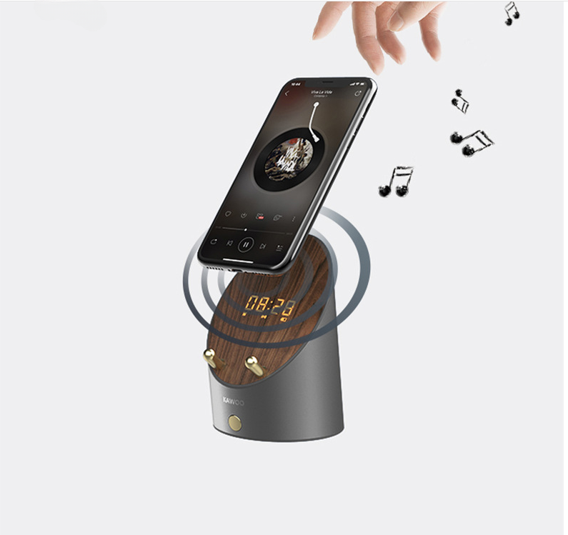 Réveil chargeur induction bois Le Bon Réveil